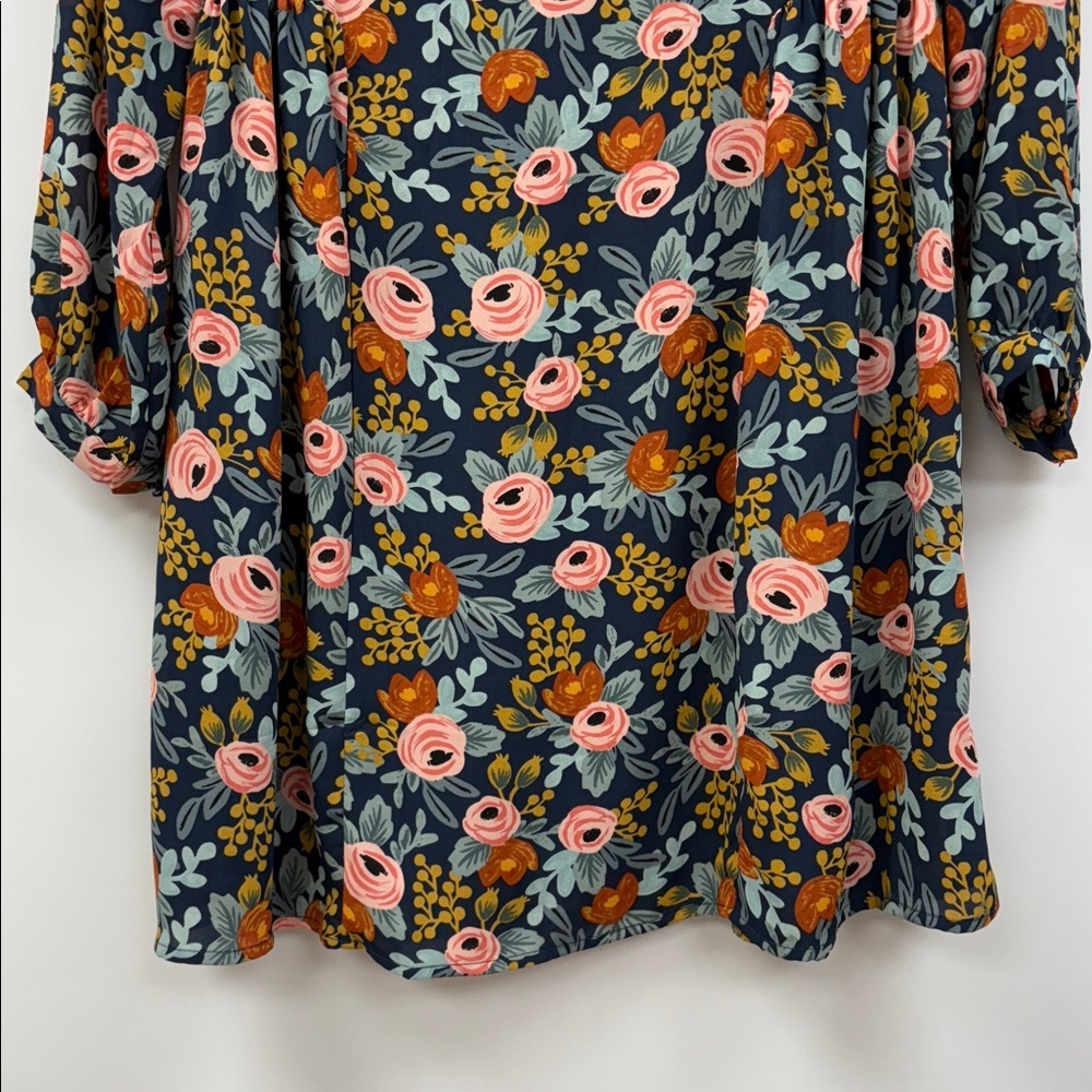 Anthropologie Rifle Paper Co. Efflorescence Floral Swing Mini Dress XXS - Picture 4 of 9